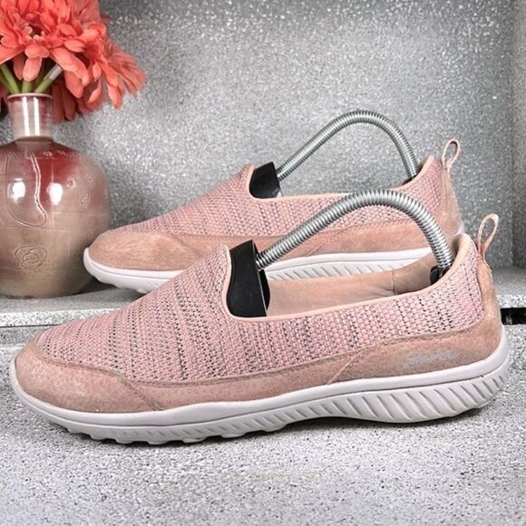Skechers Be Light High Hopes Slip On Leather Textile Sneakers Shoes Rose Size 9 - Picture 1 of 8